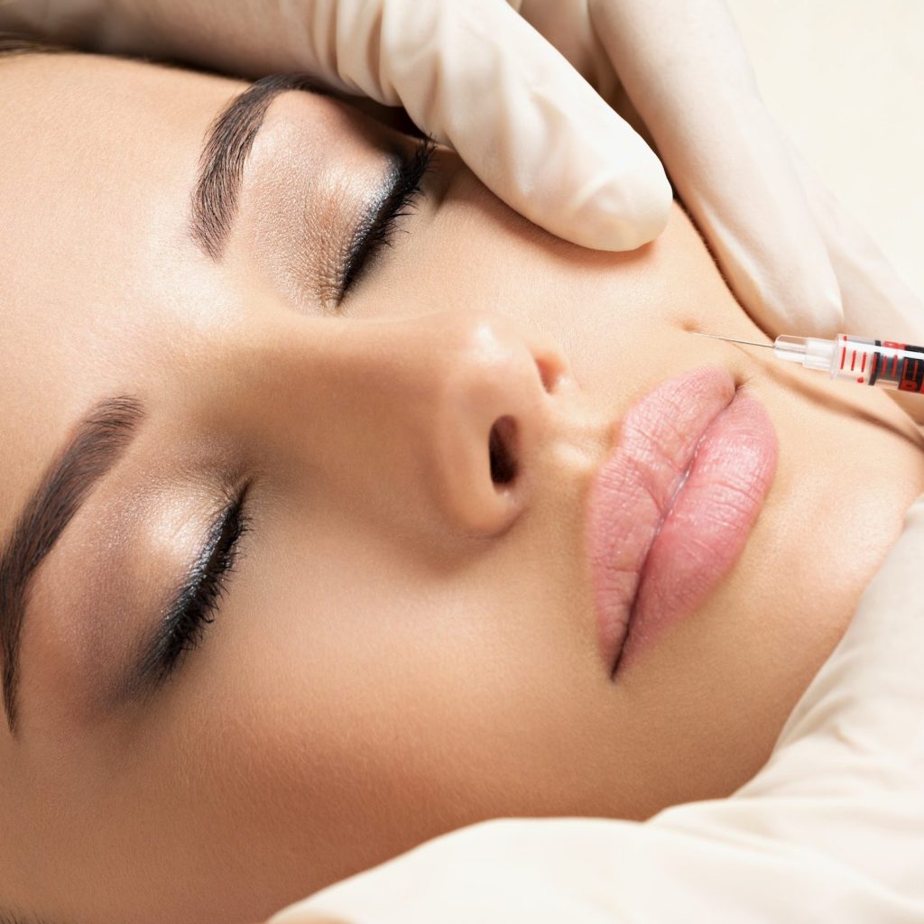 Beauty woman botox injections.