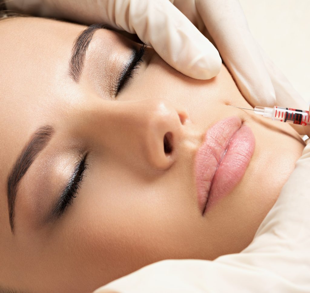 Beauty woman botox injections.